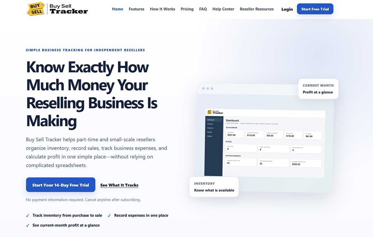 Buy Sell Tracker Application